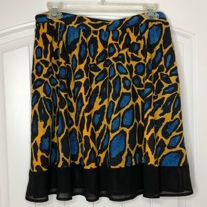 BAR III Leopard Print Skirt with Sheer Black Trim